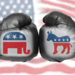 Democrats CRUMBLE: They Won’t Come Back From This… Boxing gloves with Republican and Democrat symbols.