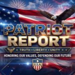 “Financial Bombing” Warning Shocks Global Banks… Graphic featuring the American flag, an eagle, and the Statue of Liberty