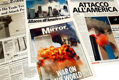 New,York,,Usa,,September,2001:,International,Newspapers,Headlines,About Collection of newspapers covering the September 11 attacks with dramatic headlines and images