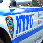 Blue Lights, Blind Justice At Columbus Circle Close-up of a NYPD police car.