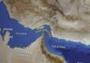 TRUMP HITS BACK: Iran Warns ‘Crushing’ Reply Map highlighting the Strait of Hormuz between Iran and the Arabian Peninsula