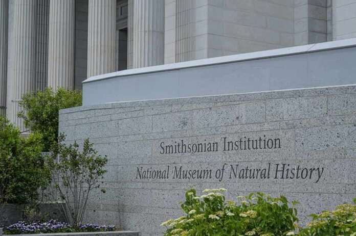 shutterstock_1737572072-1 Smithsonian Institution museum exterior with engraved stone sign