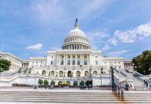 United States Capitol building with dome and steps